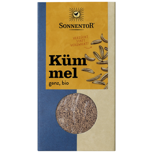 Sonnentor Kümmel ganz – Bio-Kümmelsamen für Brot, Eintöpfe und herzhafte Gerichte in 60 g Packung