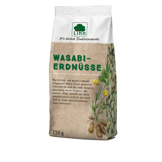 Lihn Wasabi-Erdnüsse 250 g – scharf-würziger Erdnuss-Snack mit Wasabi im Reformhaus