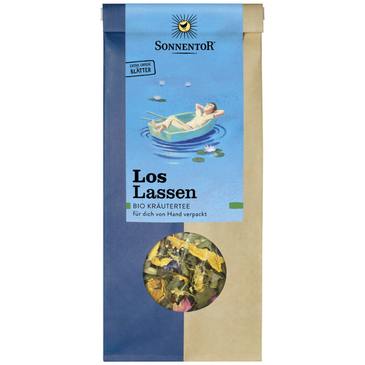Sonnentor Loslassen Bio Kräutertee lose – entspannender Kräutertee aus extra großen Blättern in nachhaltiger Verpackung mit Sichtfenster