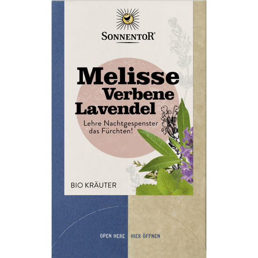 Sonnentor Melisse Verbene Lavendel – Bio Kräutermischung aus Melisse, Zitronenverbene und Lavendel in nachhaltiger Verpackung