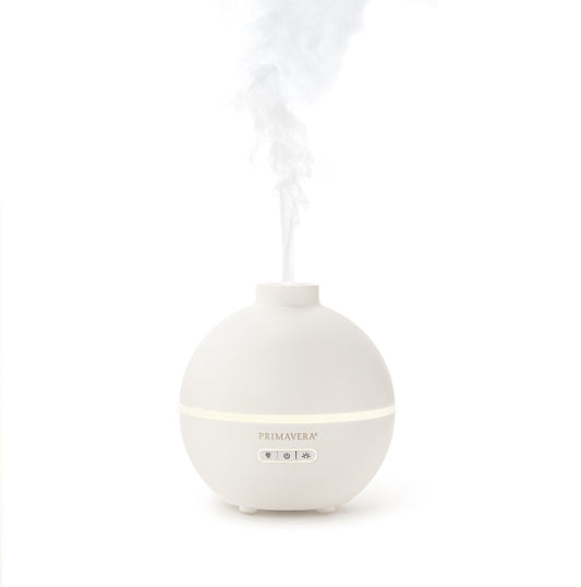 Primavera Aroma Vernebler Feel Happy in Weiß – Ultraschall-Diffuser mit LED-Licht und Duftnebel für ätherische Öle