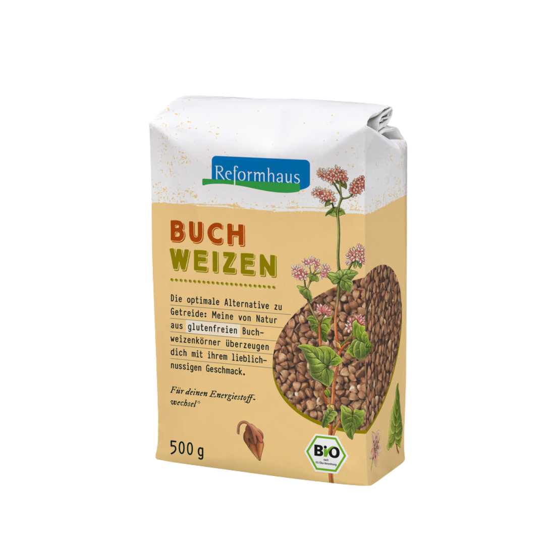 Reformhaus Buchweizen ganz 500 g – glutenfreie Bio-Körner mit mild-nussigem Geschmack als Getreidealternative