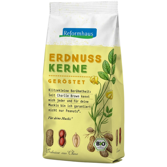 Reformhaus Bio Erdnusskerne geröstet 200 g – proteinreiche Snackalternative aus China mit knackigem Biss
