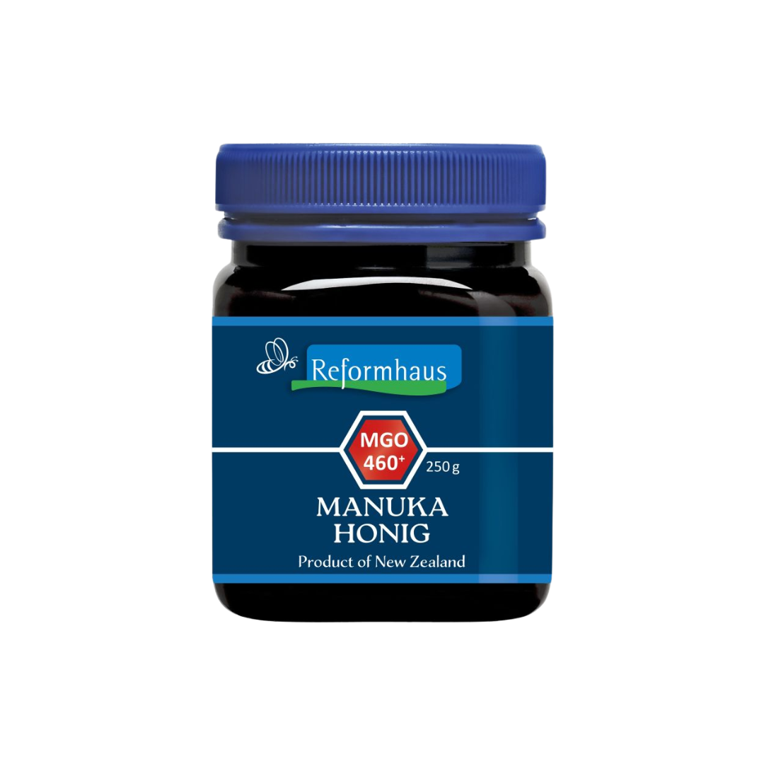 Reformhaus Manuka Honig mit MGO 460+ im 250 g Glas – hochwertiger Honig aus Neuseeland mit zertifiziertem Methylglyoxal-Gehalt