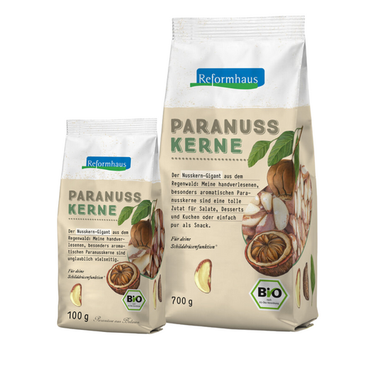 Reformhaus Paranusskerne Bio im Doppelpack – 100 g und 700 g Beutel mit nährstoffreichen Paranüssen aus nachhaltiger Herkunft