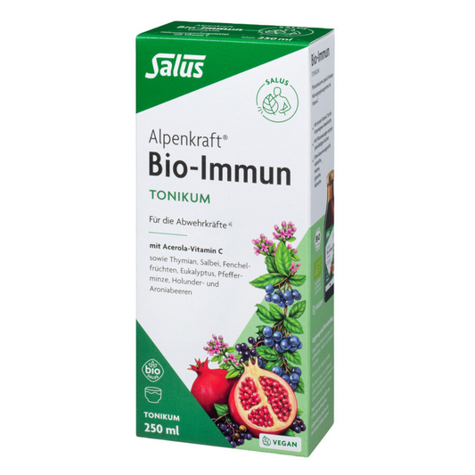 Salus Alpenkraft Bio-Immun Tonikum 250 ml – pflanzliches Nahrungsergänzungsmittel mit Acerola-Vitamin C, Thymian, Salbei und Beeren zur Unterstützung der Abwehrkräfte