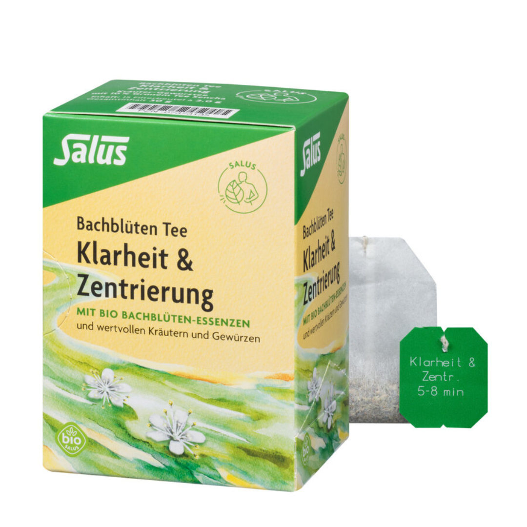 Salus Bachblüten Tee Klarheit & Zentrierung – Bio-Tee mit Bachblüten-Essenzen in Filterbeuteln und nachhaltiger Verpackung