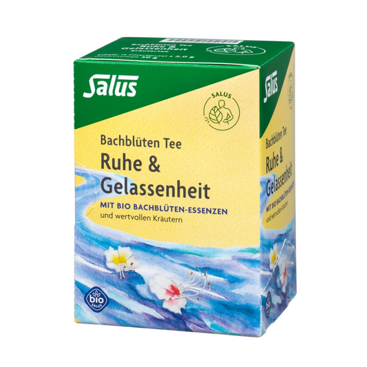 Salus Bachblüten Tee Ruhe & Gelassenheit – Bio-Kräutertee mit Bachblüten-Essenzen, 15 Filterbeutel