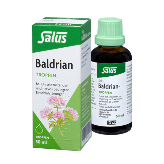 Salus Baldrian-Tropfen 50 ml – pflanzliche Tropfen aus Baldrianwurzel in Flasche mit Faltschachtel