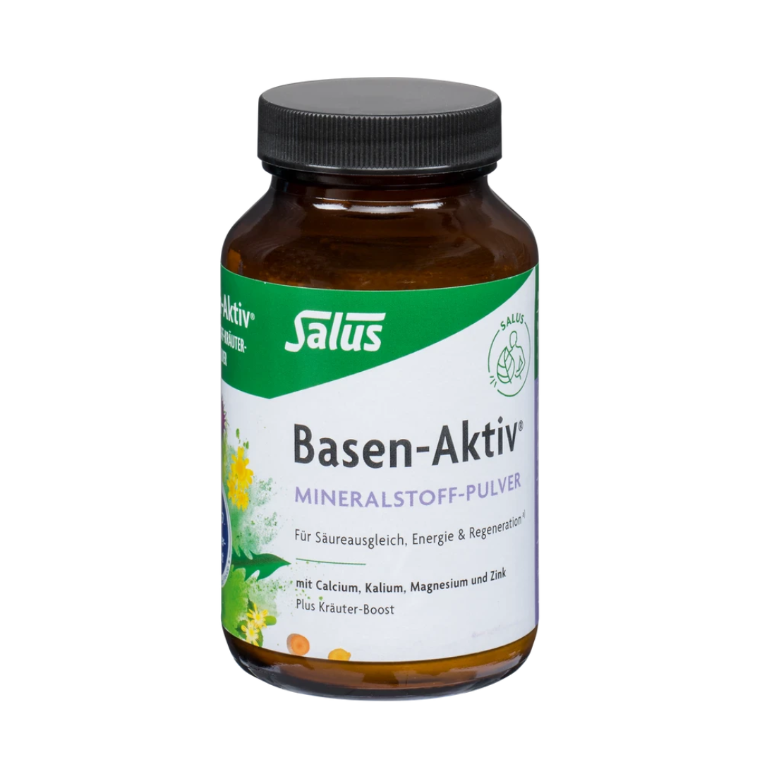 Salus Basen-Aktiv Mineralstoff-Pulver 90 g vegan – Glasflasche mit Mineralstoffmischung