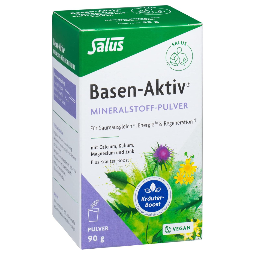 Salus Basen-Aktiv Mineralstoff-Pulver 90 g – vegane Verpackung mit Kräuter-Boost