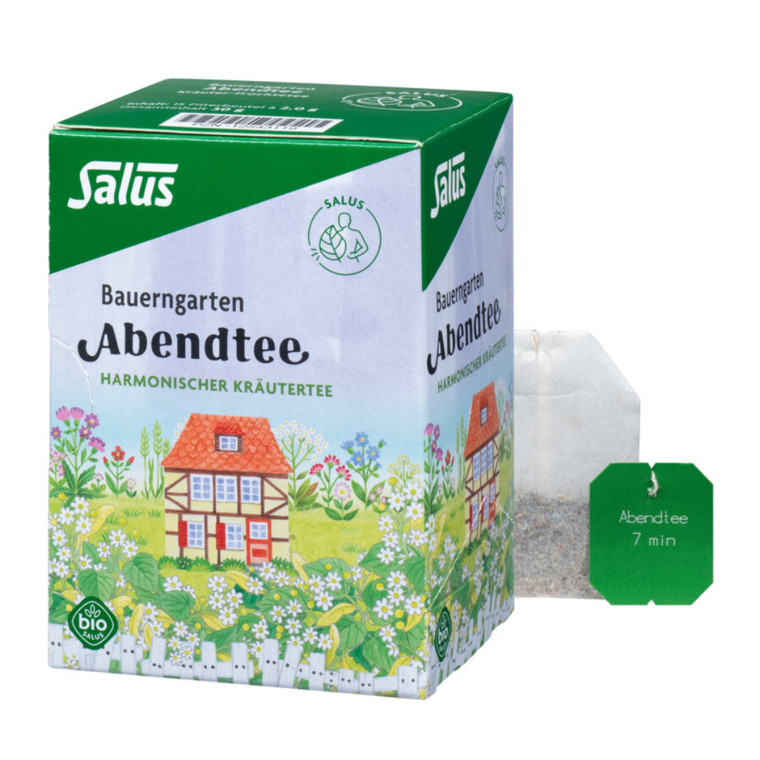 Salus Bauerngarten Abendtee Bio – harmonischer Kräutertee, Packung mit Teebeutel