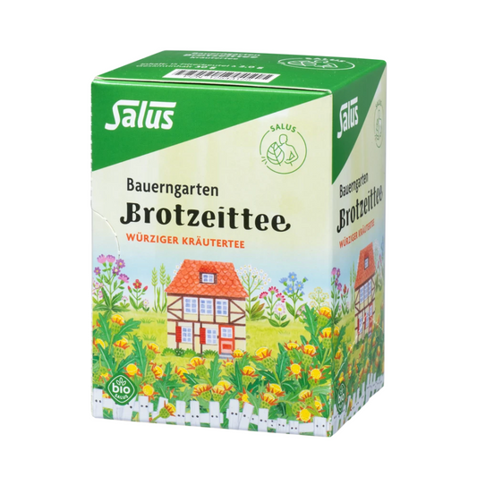 Salus Bauerngarten Brotzeittee Bio-Kräutertee 15 Filterbeutel – würziger Kräutertee in dekorativer Verpackung