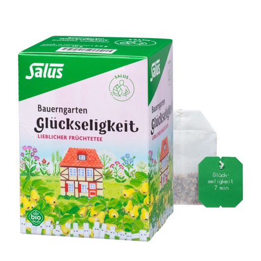 Salus Bauerngarten Tee Glückseligkeit – Bio-Früchtetee in Faltschachtel mit Filterbeutel