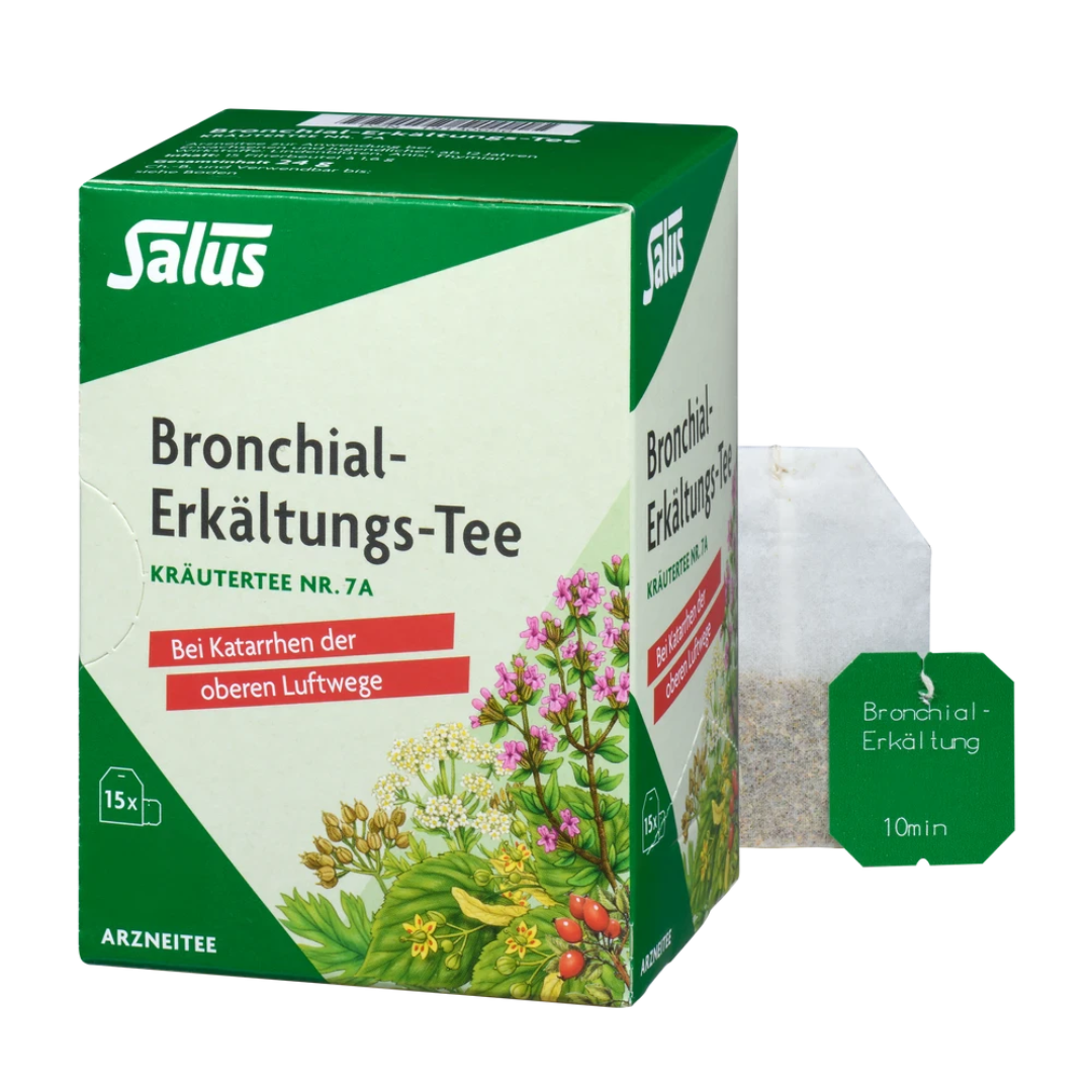 Salus Bronchial-Erkältungs-Tee Nr. 7A – 15 Filterbeutel Kräutertee bei Katarrhen der oberen Luftwege