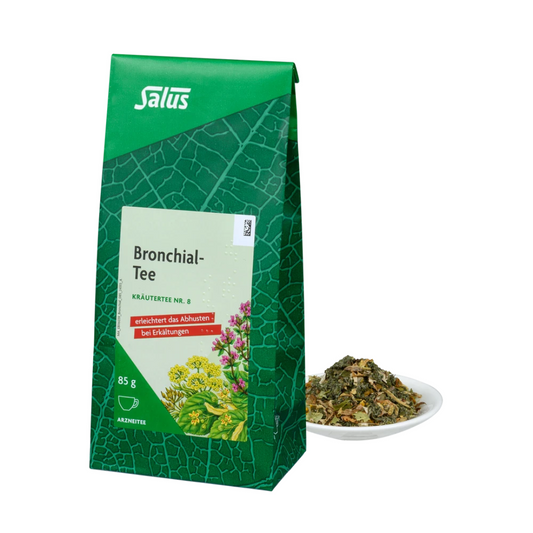 Salus Bronchial-Tee Nr. 8 – 85 g Packung und loser Kräutertee zur Erleichterung des Abhustens
