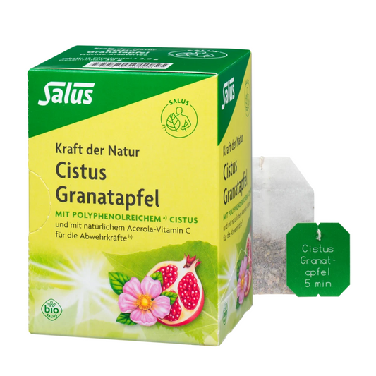 Salus Cistus Granatapfel Tee Bio – Packung mit Filterbeutel, Kräutertee mit Cistus, Granatapfel und Acerola