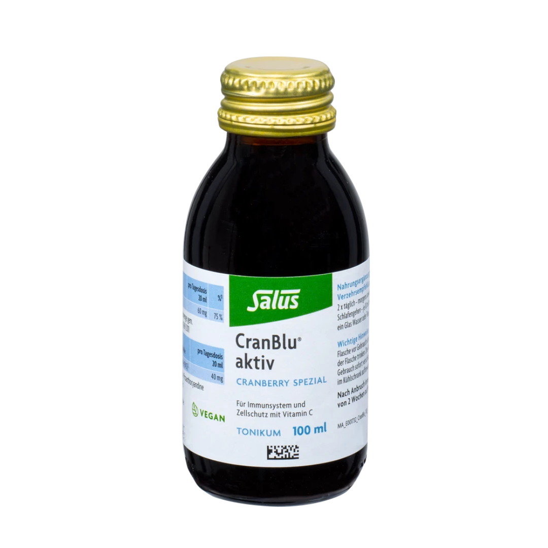 Salus CranBlu aktiv Cranberry Spezial Tonikum 100 ml – vegane Flasche mit Vitamin C