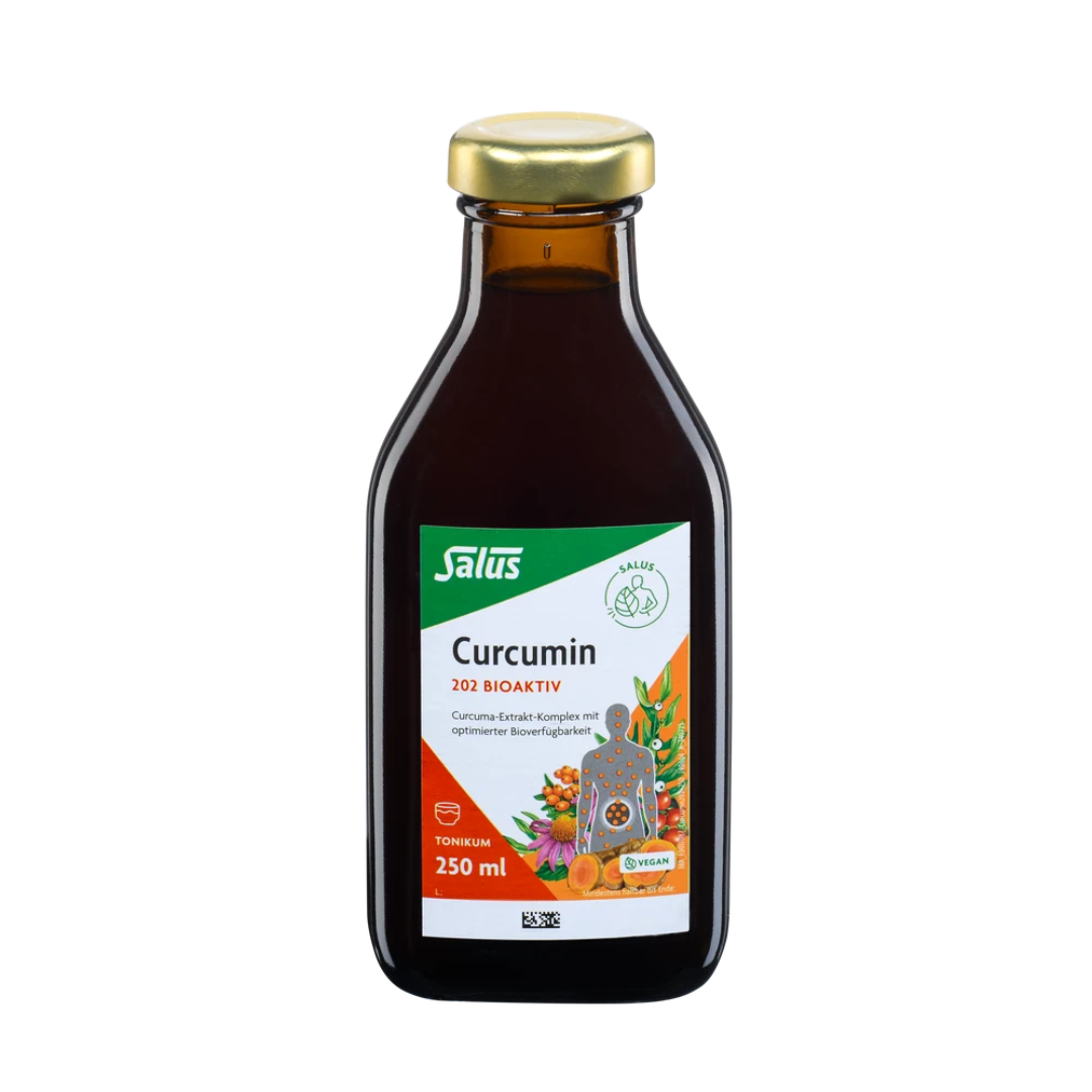 Salus Curcumin 202 Bioaktiv Tonikum 250 ml – vegane Flasche mit Curcuma-Extrakt und optimierter Bioverfügbarkeit