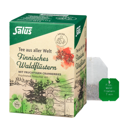 Salus Finnisches Waldflüstern Tee – Bio-Früchtetee Packung mit Cranberries und Teebeutel