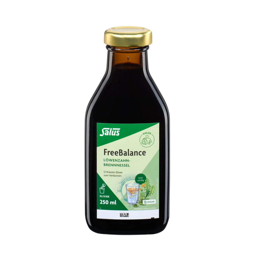 Salus Free Balance Löwenzahn-Brennnessel Bio Elixier 250 ml – 12-Kräuter-Elixier zum Verdünnen, vegan