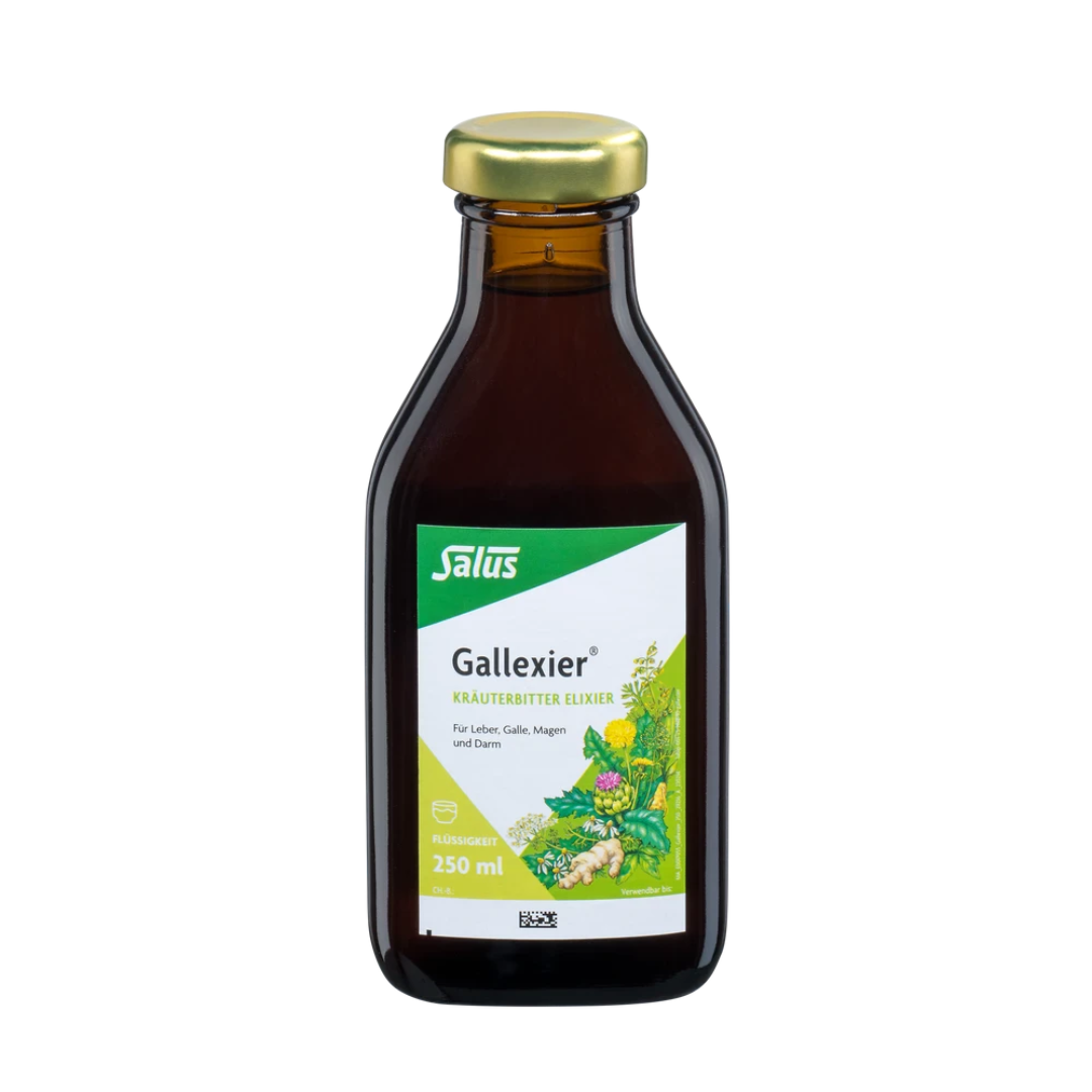 Salus Gallexier Kräuterbitter Elixier 250 ml – pflanzlicher Kräuterbitter für Leber, Galle, Magen und Darm