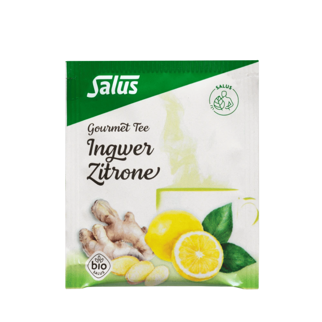 Salus Gourmet Tee Ingwer Zitrone – Bio Kräuter-Früchtetee mit Ingwer und Zitronenstücken im Umbeutel