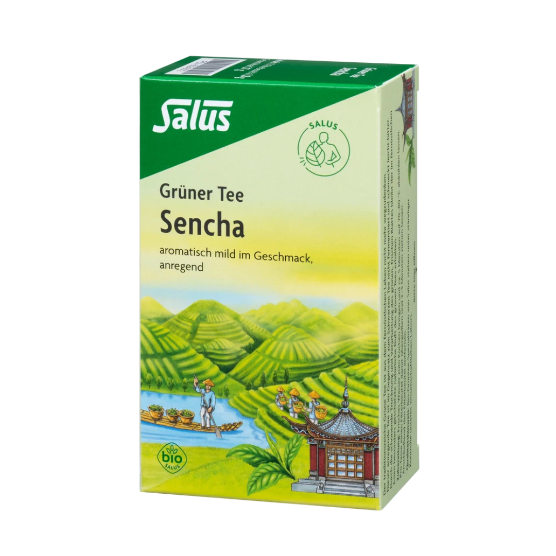 Salus Grüner Tee Sencha Bio – 15 Filterbeutel, aromatisch mild im Geschmack und anregend
