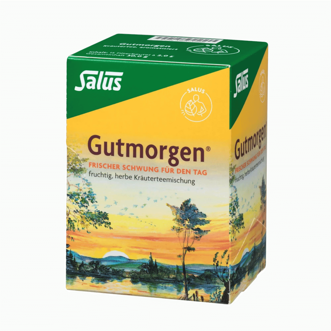 Salus Gutmorgen Kräutertee Bio – 15 Filterbeutel, fruchtig-herbe Kräuterteemischung für einen schwungvollen Start in den Tag