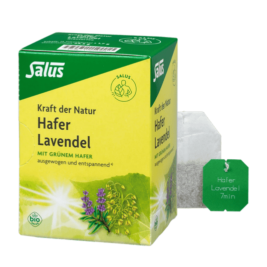 Salus Hafer Lavendel Tee Bio – Packung mit 15 Filterbeuteln und einzelnem Teebeutel, ausgewogen und entspannend