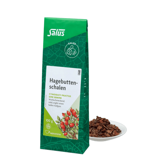 Salus Hagebuttenschalen Tee Bio – 100 g Packung mit losen Hagebuttenschalen für einen hellen, milden Aufguss