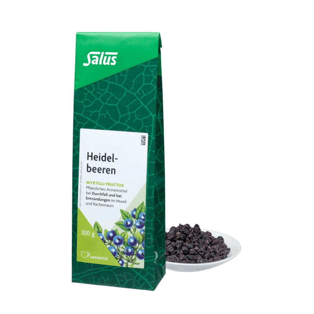 Salus Heidelbeeren Arzneitee – lose getrocknete Heidelbeeren 100 g Packung für Teeaufguss, pflanzliches Arzneimittel