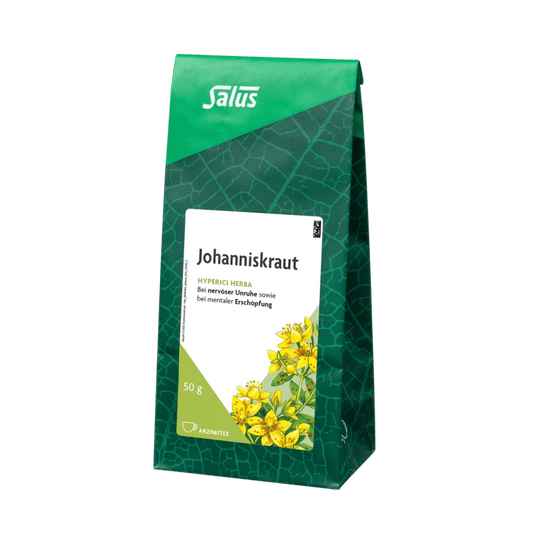 Salus Johanniskraut Tee – 50 g lose Bio-Arzneitee im Beutel, pflanzlicher Tee bei nervöser Unruhe und Erschöpfung