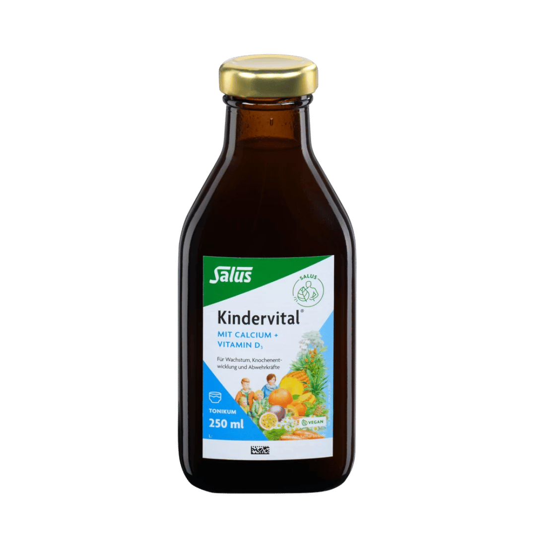 Salus Kindervital Flasche 250ml - Kinder-Vitamin-Tonic mit Calcium und Vitamin D3 in brauner Glasflasche