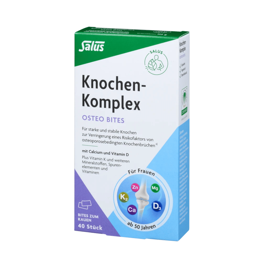 Salus Knochen-Komplex Verpackung - Osteo Bites 40 Stück für Frauen ab 50 Jahren mit Calcium, Vitamin D3, K2 und Magnesium