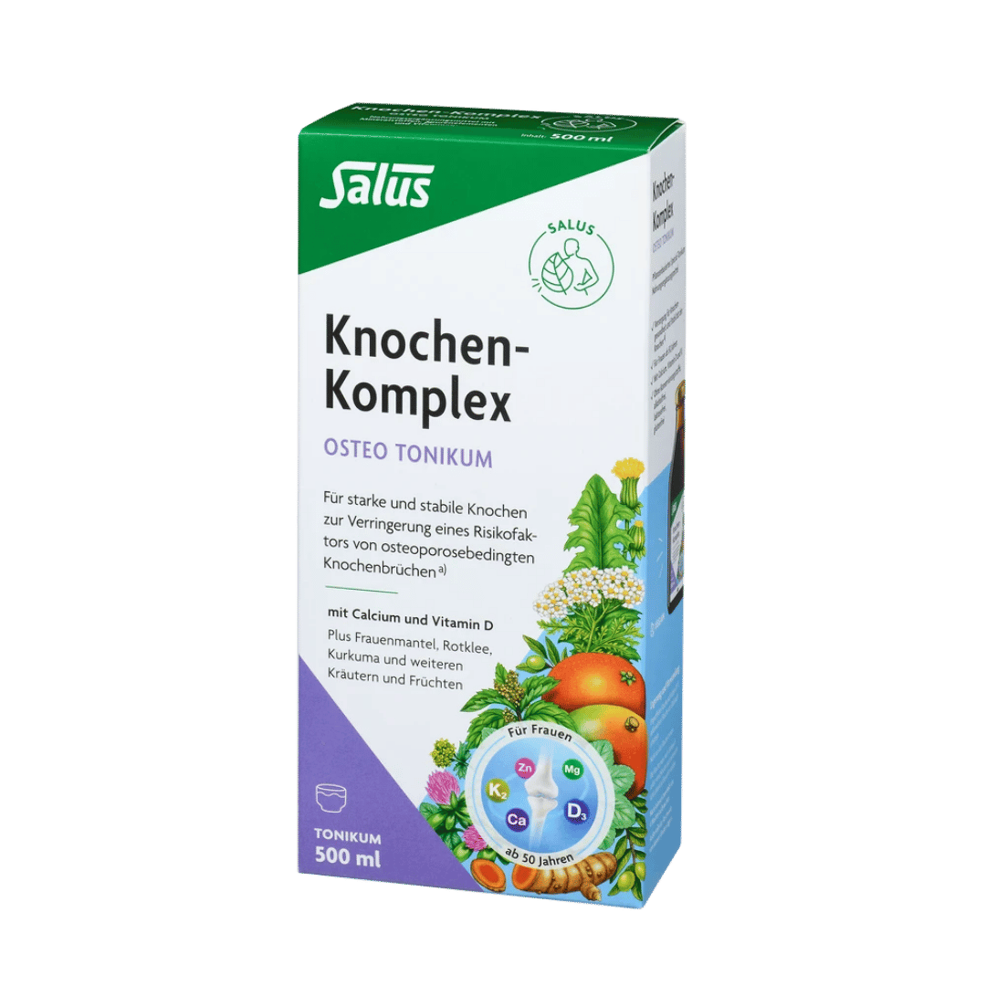 Salus Knochen-Komplex Verpackung 500ml - Osteo Tonikum mit Calcium, Vitamin D und Kräuterextrakten für Frauen ab 50
