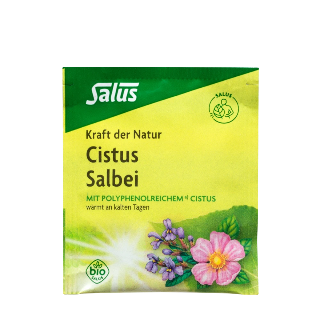 Salus Cistus Salbei Tee Bio – einzeln verpackter Filterbeutel mit Cistus und wohltuendem Salbei