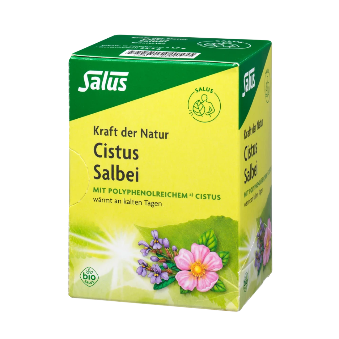 Salus Cistus Salbei Tee Bio 15 Filterbeutel – Kräutertee mit polyphenolreichem Cistus und aromatischem Salbei