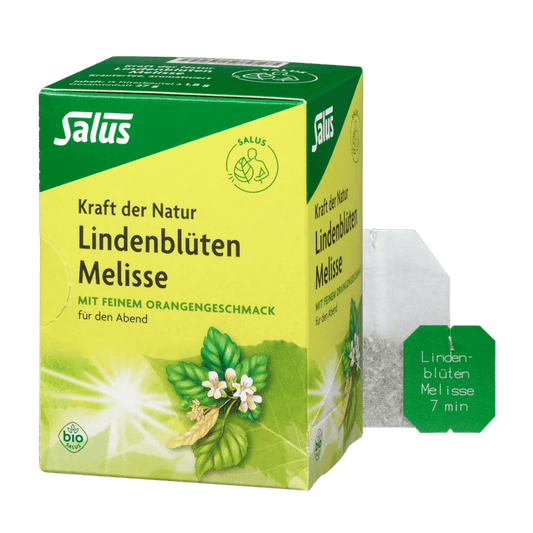 Salus Kraft der Natur Lindenblüten Melisse Tee – Bio-Kräutertee mit Teebeutel, für den Abend