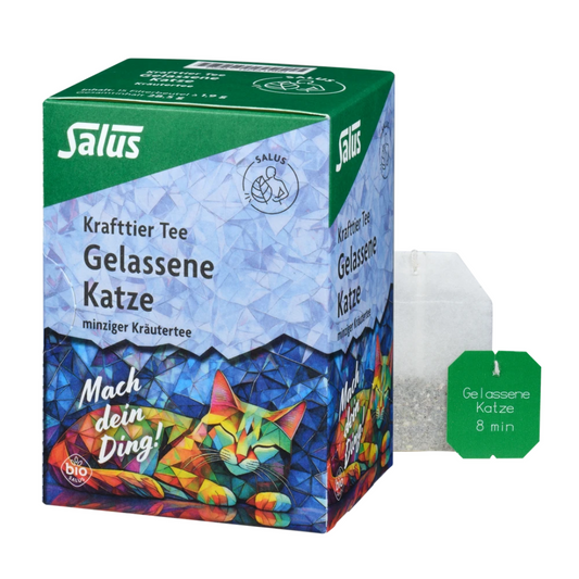 Salus Krafttier Tee Gelassene Katze – Packung Bio-Kräutertee mit Minze und Filterbeutel