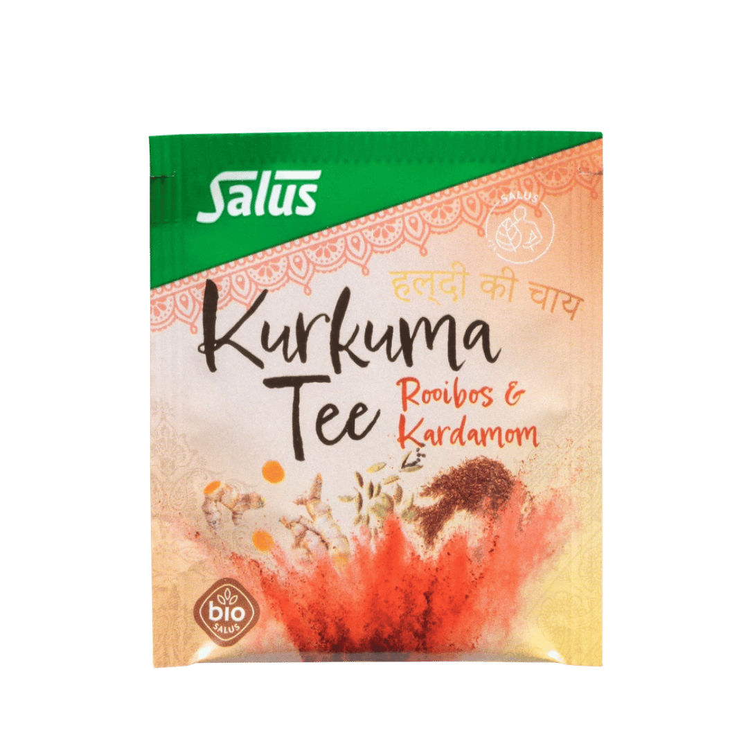 Salus Kurkuma Tee Rooibos und Kardamom Bio, einzeln verpackter ayurvedischer Gewürztee