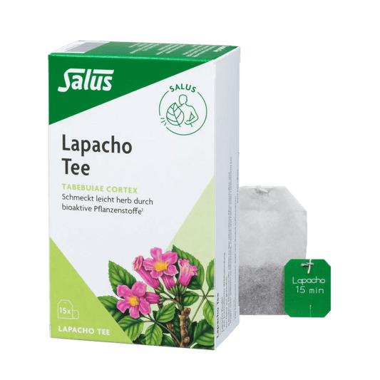 Salus Lapacho Tee, 15 Filterbeutel Packung mit Lapacho-Rinde und einzelnem Teebeutel