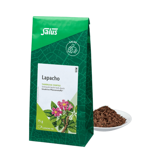 Salus Lapacho Tee lose, 75 g Packung mit Lapacho-Rinde in Schale, leicht herber Kräutertee