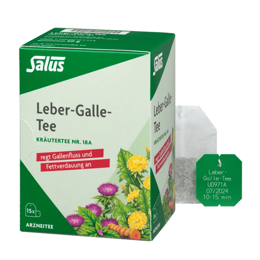 Salus Leber-Galle-Tee Nr. 18A, 15 Filterbeutel Packung mit Kräutertee und einzelnem Teebeutel