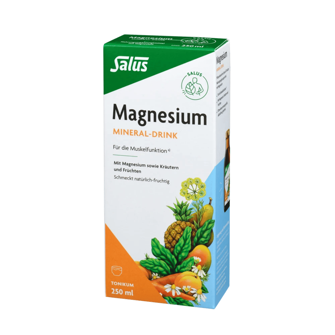 Salus Magnesium Mineral-Drink – 250 ml Tonikum mit Kräutern und Früchten, Verpackungsvorderseite