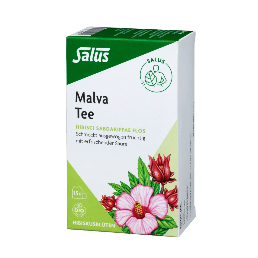 Salus Malva Tee – Bio-Hibiskusblütentee mit fruchtig-säuerlichem Geschmack, 15 Filterbeutel