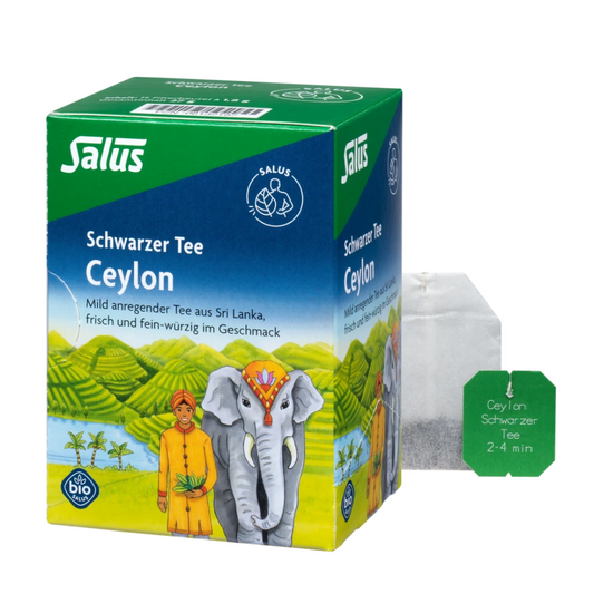 Salus Schwarzer Tee Ceylon Bio – Packung mit Filterbeutel, milder fein-würziger Ceylon-Tee