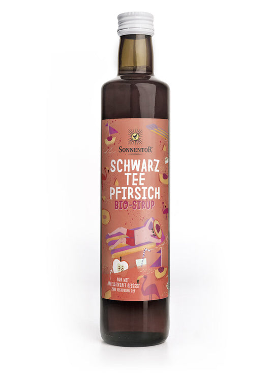 Schwarztee-Pfirsich Eistee Sirup Bio 500ml Sonnentor