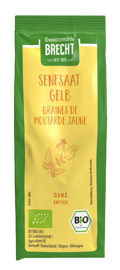 Senfsaat gelb ganz Bio 90g Nachfüllbeutel Brecht