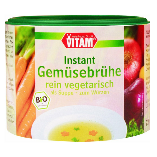 VITAM Bio Instant Gemüsebrühe 200 g Dose – vegane, gekörnte Gemüsebrühe zum Würzen und für Suppen